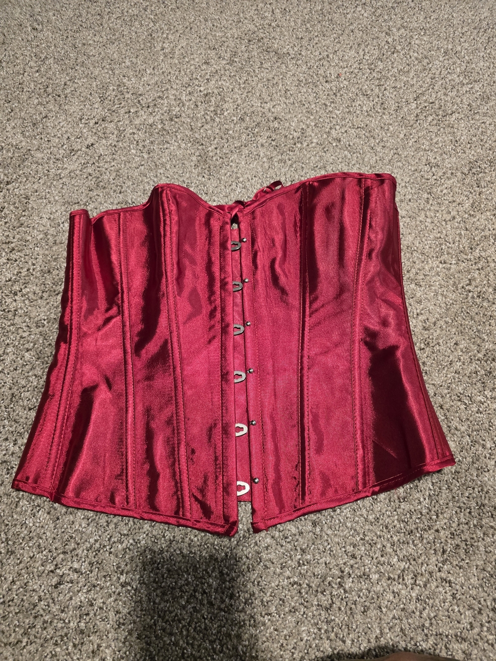 Red Satin Corset Top